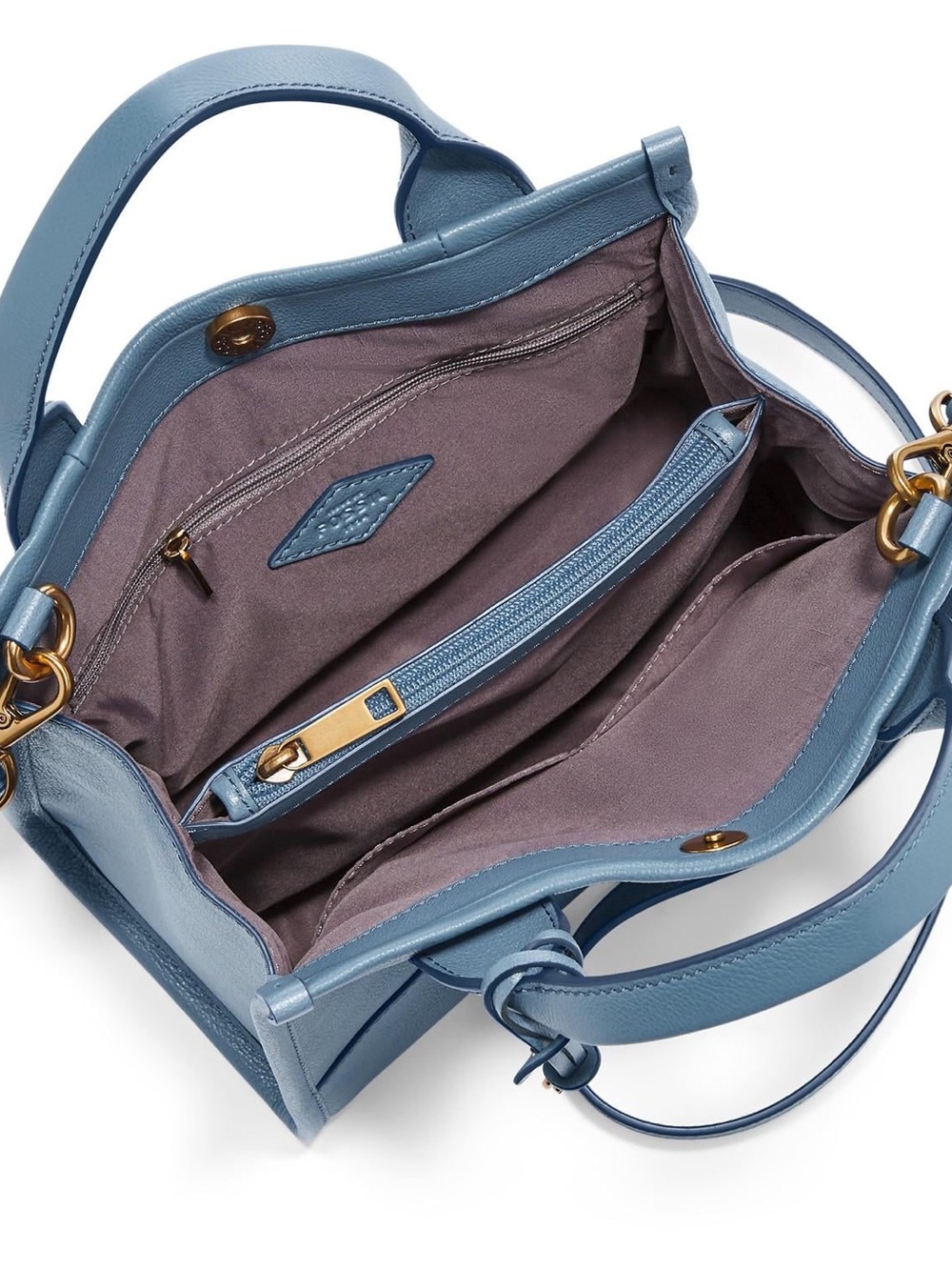 Fossil Blue Leather Tote Bag - Picture 5 of 5